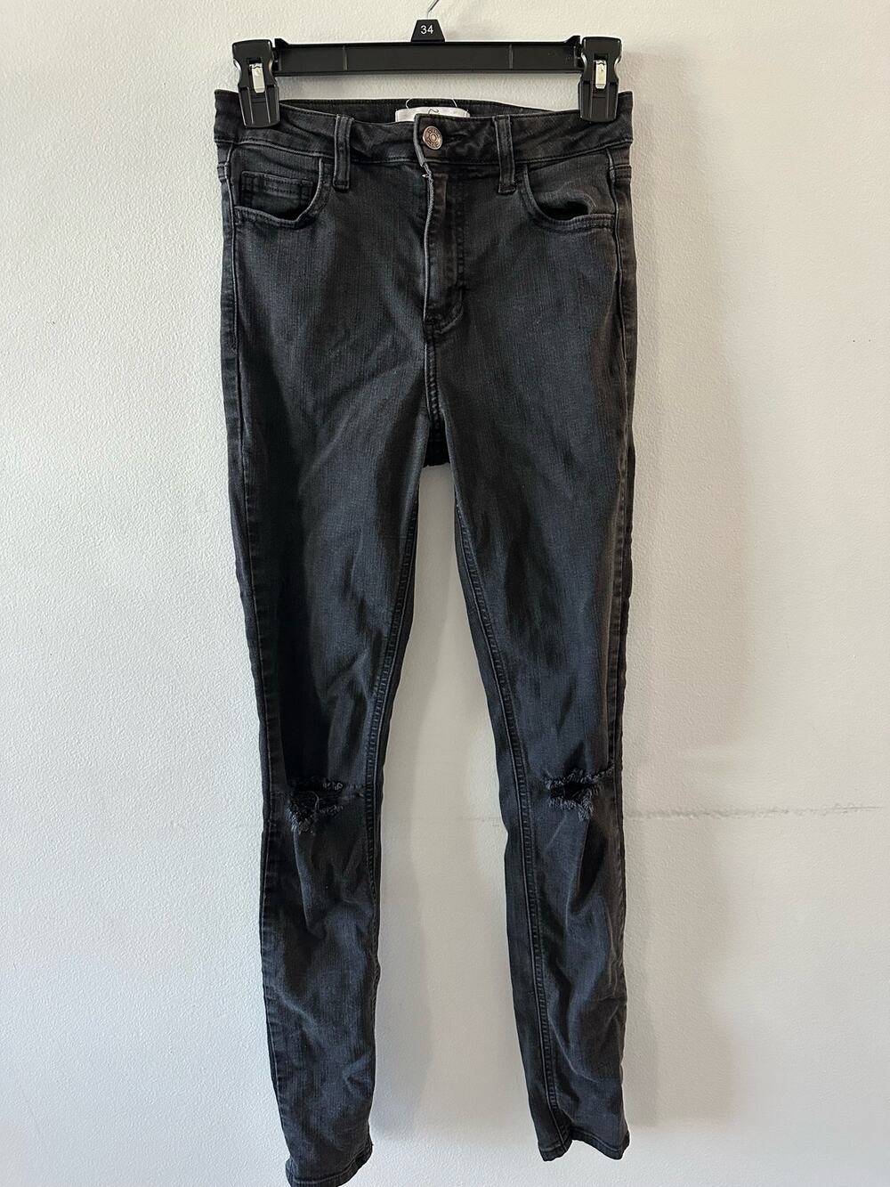 Carly Jean Los Angeles Jeans Women’s 1 Black Lindsay Skinny Denim High Rise Emo